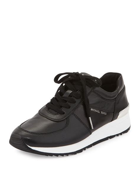 michael michael kors allie leather trainer sneakers|Michael Kors women's wedge sneakers.